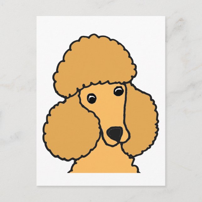 Funny Apricot Poodle Dog Cartoon Postcard (Front)