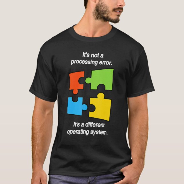 Funny April Autism Awareness Ribbon Puzzle Autisti T-Shirt (Front)