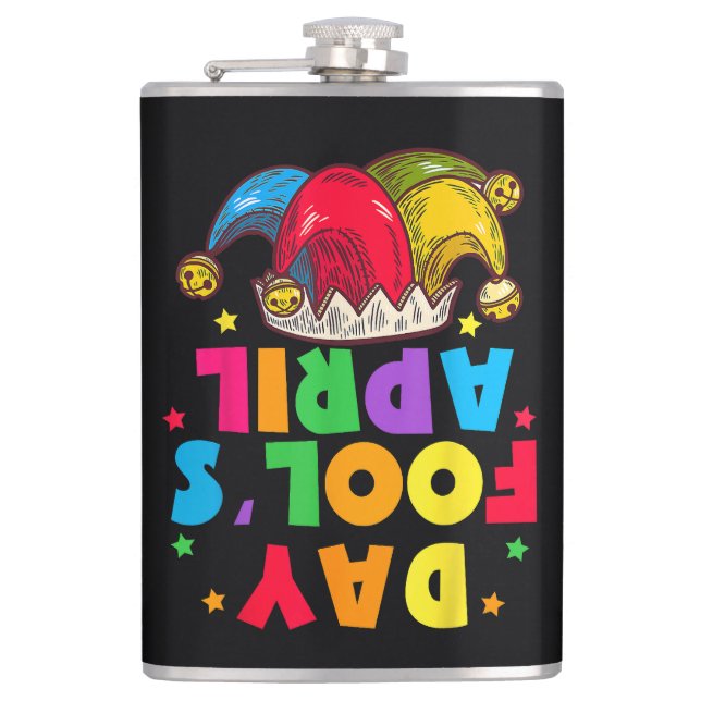 Funny April Fool's Day Pranks Kit 1st April Jokes Hip Flask (Front)