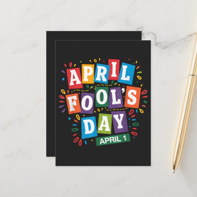 Funny April Fools Day Pranks Kit Announcement Postcard (Front/Back In Situ)