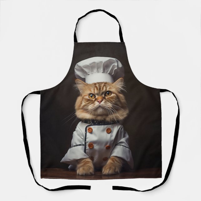 Funny Apron for Cat Lovers and Cooks (Front)