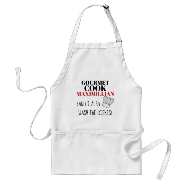 Funny apron for men with custom name (Front)