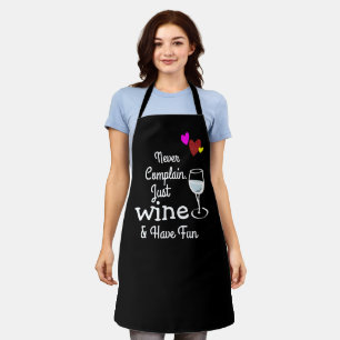 Funny aprons, Custom Sassy Wine Personalized Black Apron