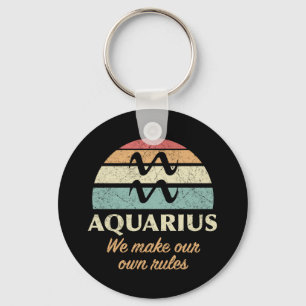 Funny Aquarius Zodiac Rules Keychain