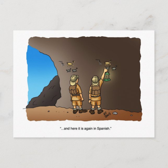 Funny Archéologue Humour Cave Dessins Carte postal (Devant)