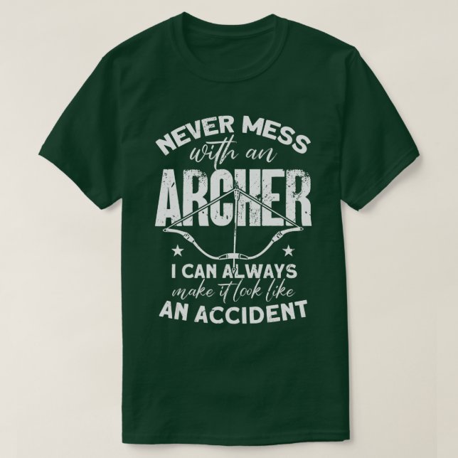 Funny Archer Bow Archery  T-Shirt (Design Front)
