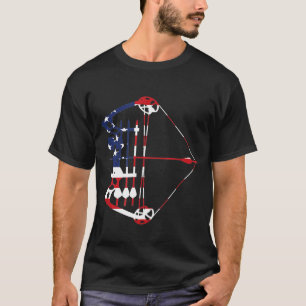 Funny Archery American Flag Player Lover Patriotic T-Shirt