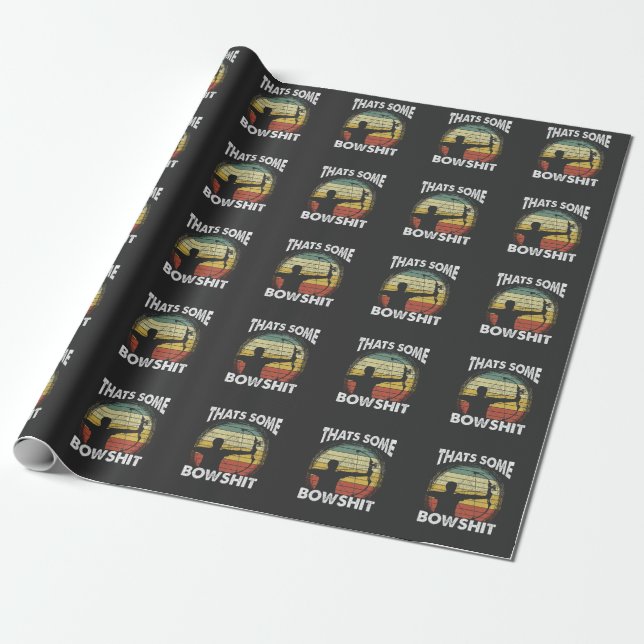 Funny Archery Bow Shooting Hunter Wrapping Paper (Unrolled)