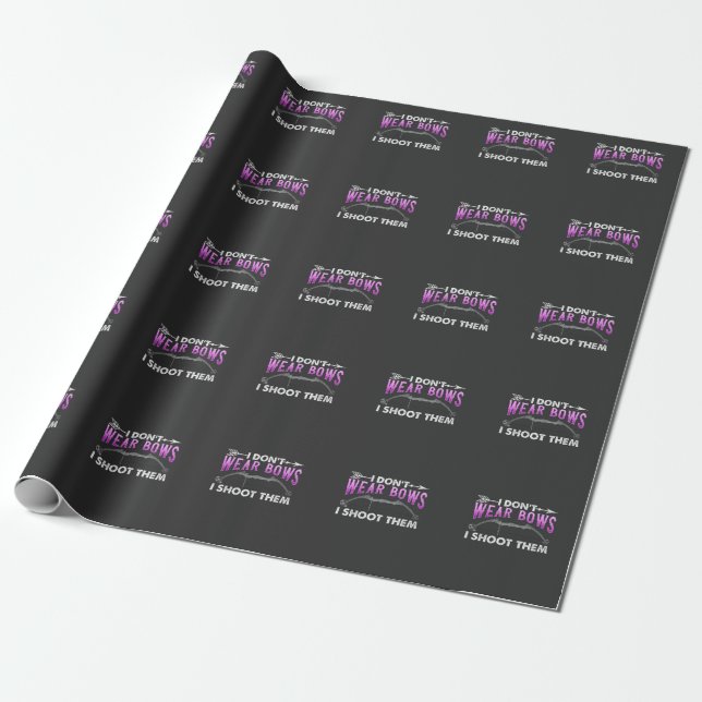 Funny Archery Girl Bow Shooting Woman Wrapping Paper (Unrolled)