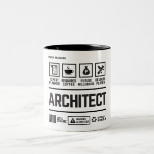 Funny Architect Handling Information Two-Tone Coffee Mug