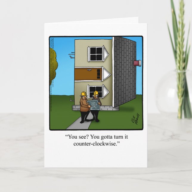Funny Architect Humour Greeting Card (Front)