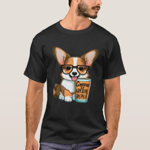 Funny Archivist Coffee Lover Corgi Owner Archive R T-Shirt