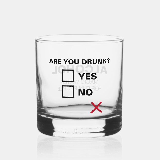 Funny Are You Drunk Whiskey Glass (Front)