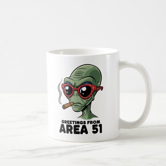 Funny Area 51 Alien Design Coffee Mug (Right)