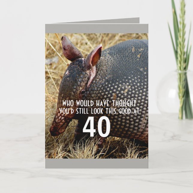 funny armadillo custom  birthday card humour (Front)