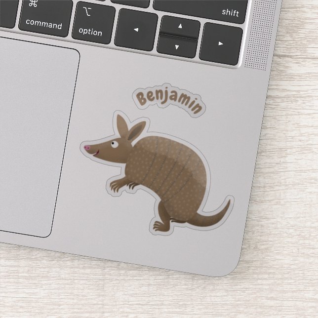 Funny armadillo happy cartoon illustration (Detail)