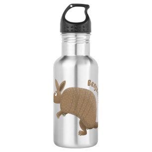 Funny armadillo happy cartoon illustration 532 ml water bottle