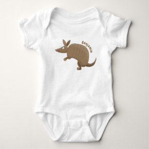 Funny armadillo happy cartoon illustration baby bodysuit