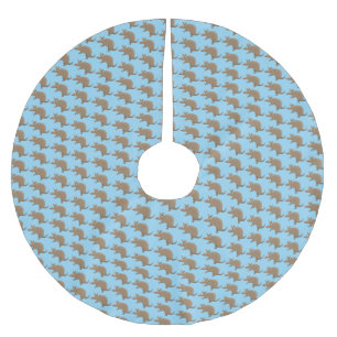 Funny armadillo happy cartoon illustration brushed polyester tree skirt