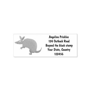 Funny armadillo happy cartoon illustration self-inking stamp