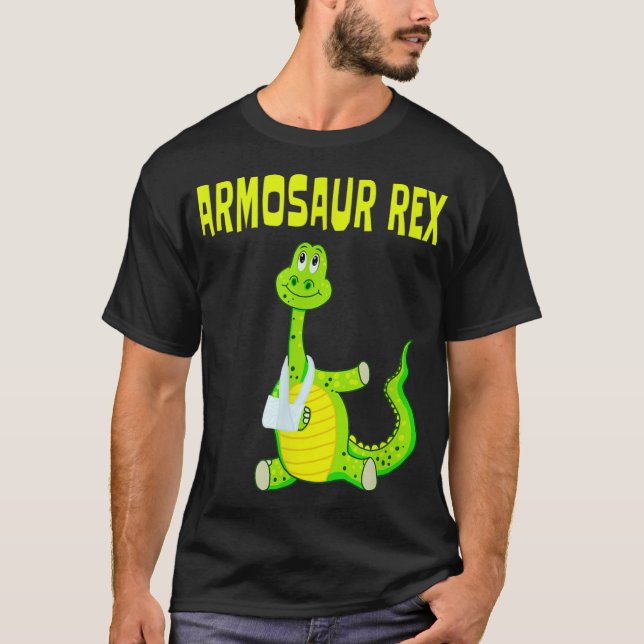 Funny Armosaur Rex Broken Arm Dinosaur Kids T-Shirt (Front)