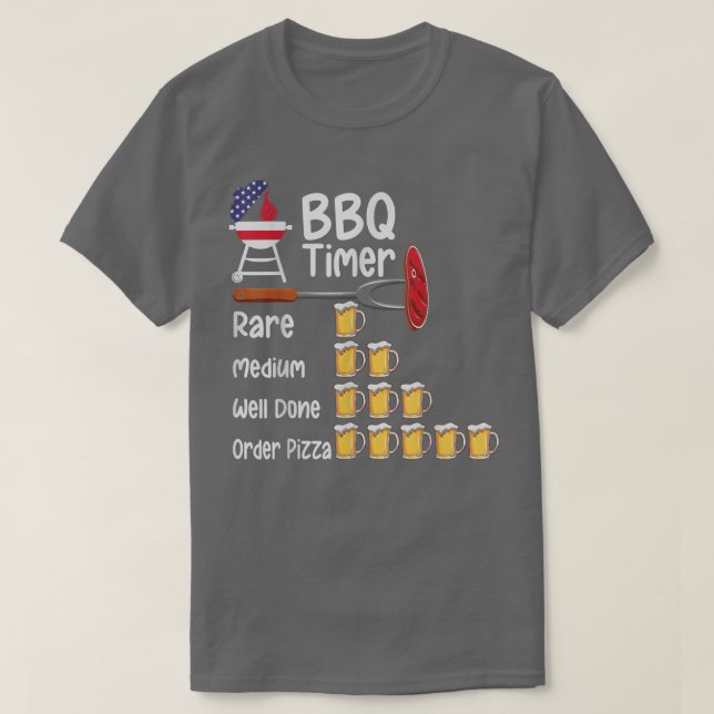 Funny art BBQ Timer Grilling barbecue grilling T-S T-Shirt (Design Front)