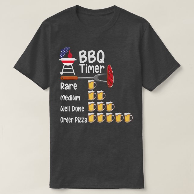 Funny art BBQ Timer Grilling barbecue grilling  T-Shirt (Design Front)