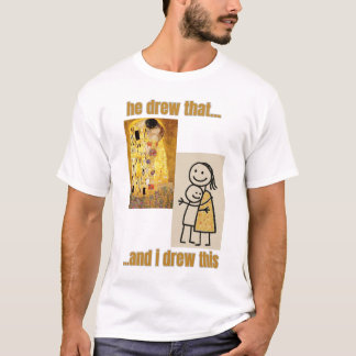 Funny Art Comparison with Klimt and Stick Figures T-Shirt