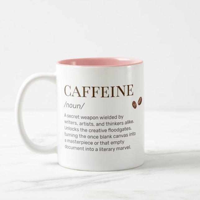 Funny Artist Creative Writer Humourous Witty Coffe Two-Tone Coffee Mug (Left)