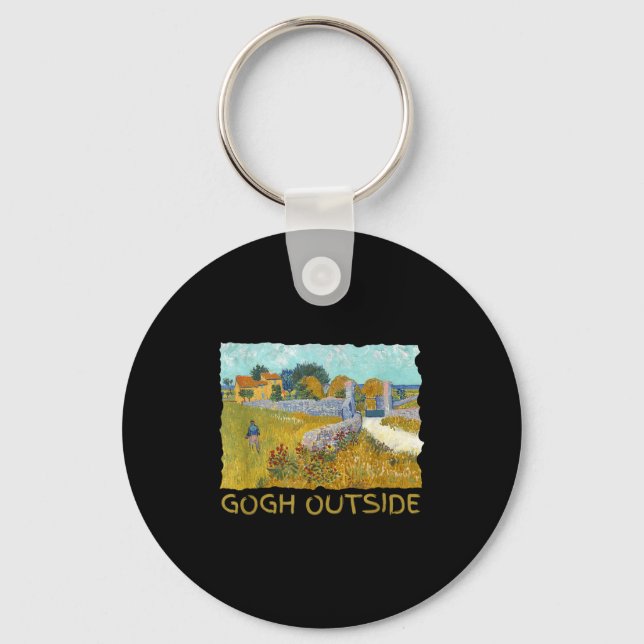 Funny Artist Gogh Outside Starry Night Insrational Keychain (Front)