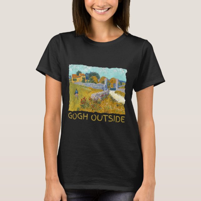 Funny Artist Gogh Outside Starry Night Insrational T-Shirt (Front)