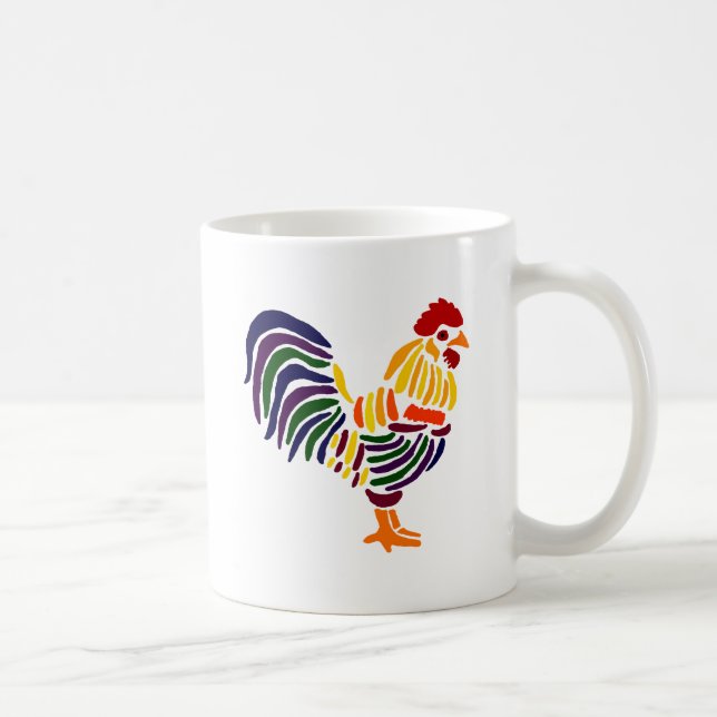 Funny Artistic Rooster Coffee Mug (Right)