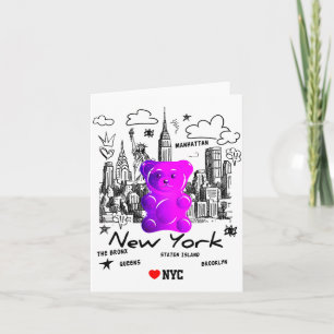 Funny Artwork Colorful Yorkcity Gummy Bear Card