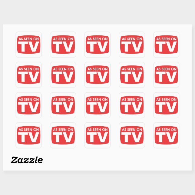 Funny As Seen on TV Square Sticker (Sheet)