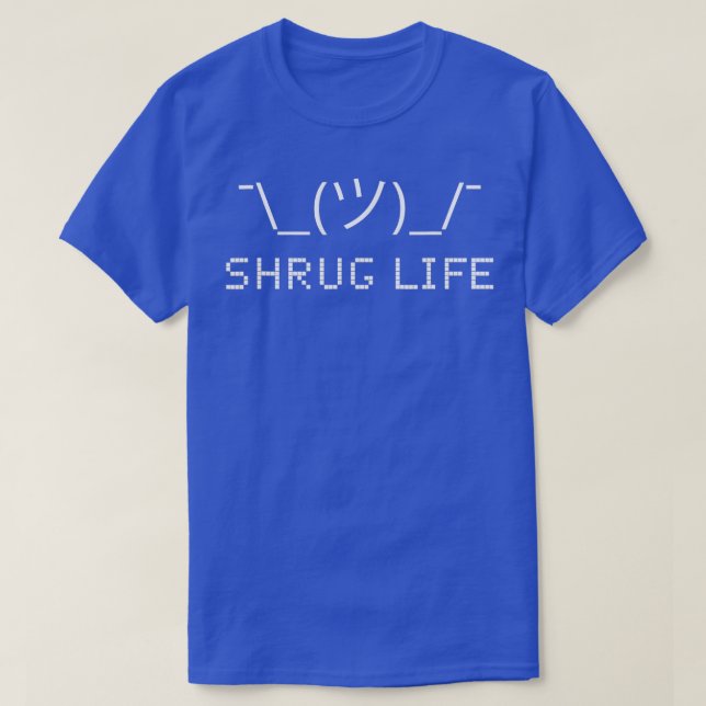 Funny ASCII Art Code ProgrammerShrug Life  T-Shirt (Design Front)