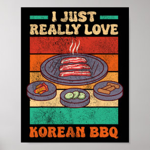 Funny Asian Foodie - Korean Bbq Poster