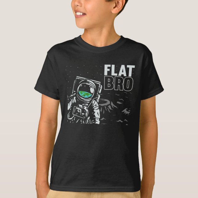 Funny Astronaut Flat Earth Conspiracy Theory Humou T-Shirt (Front)