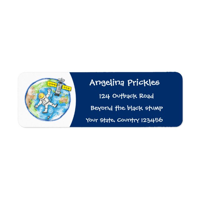 Funny astronaut in space and earth cartoon (Front)