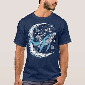 Funny Astronaut On The Moon Riding A Whale Space A T-Shirt
