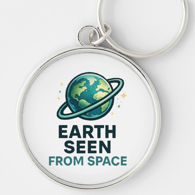 Funny Astronaut Planets Keychain (Front)