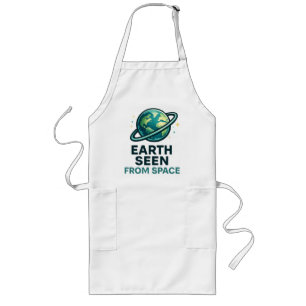 Funny Astronaut Planets Long Apron