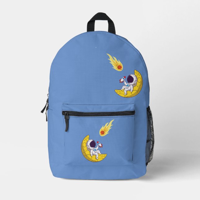 funny astronaut printed backpack (Front)