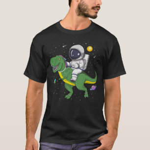 Funny Astronaut Riding T-Rex in Space Dinosaur Men T-Shirt