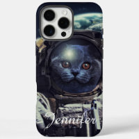 Funny Astronaut Shorthair Cat in Space            