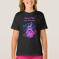 Funny Astronaut Sitting On Saturn T-Shirt
