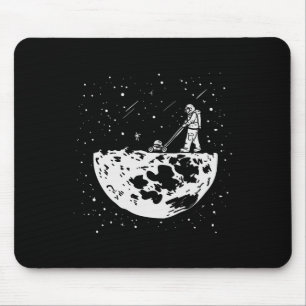 Funny Astronaut Tee Moon Mowing Gardening Spaceman Mouse Pad