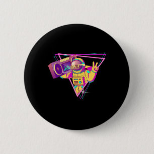 Funny Astronaut With Boombox Disco Dancer 70s Disc 2 Inch Round Button