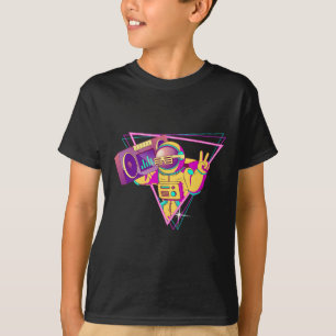Funny Astronaut With Boombox Disco Dancer 70s Disc T-Shirt