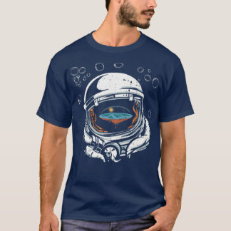 Funny Astronauts With Air Bubbles Conspiracy Flat T-Shirt