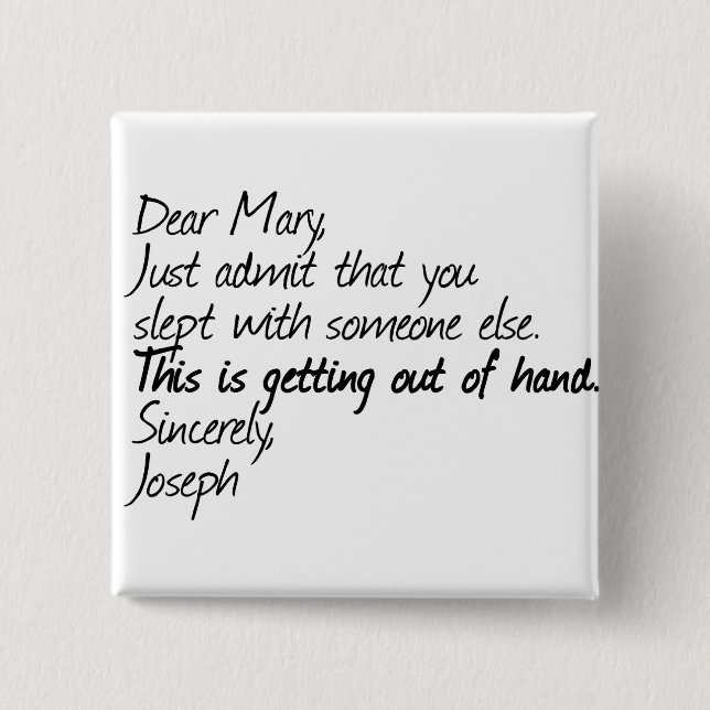 Funny atheist design 2 inch square button (Front)